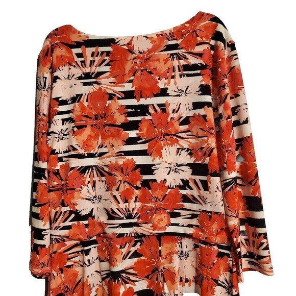 Ann Taylor Womens Dress Medium Floral Red Black Midi Pleated Cinch Waist - Picture 4 of 6